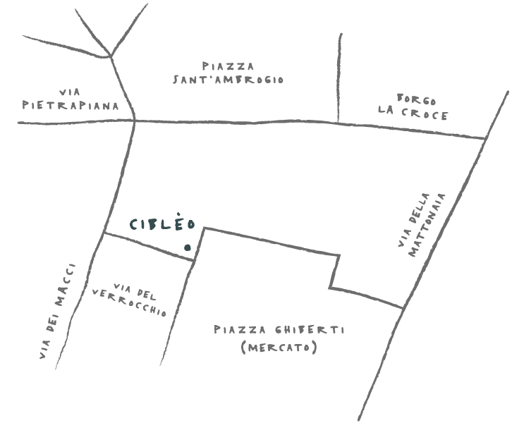 mappa del ristorante Cibleo a firenze